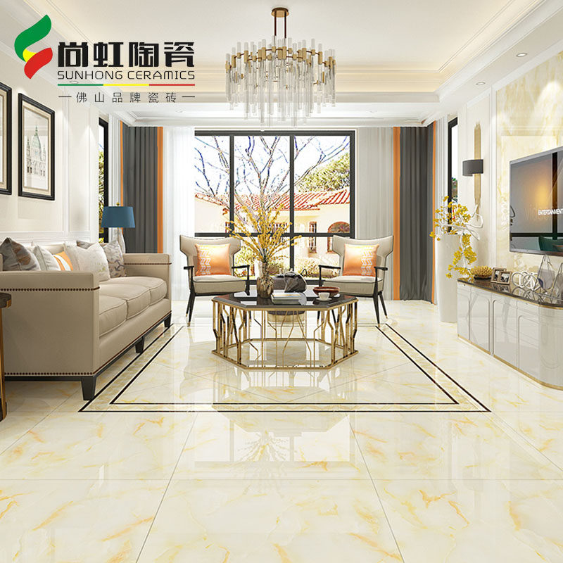 简约风钻石釉通体大理石 暖色瓷砖800x800客厅地砖防滑耐磨地板砖