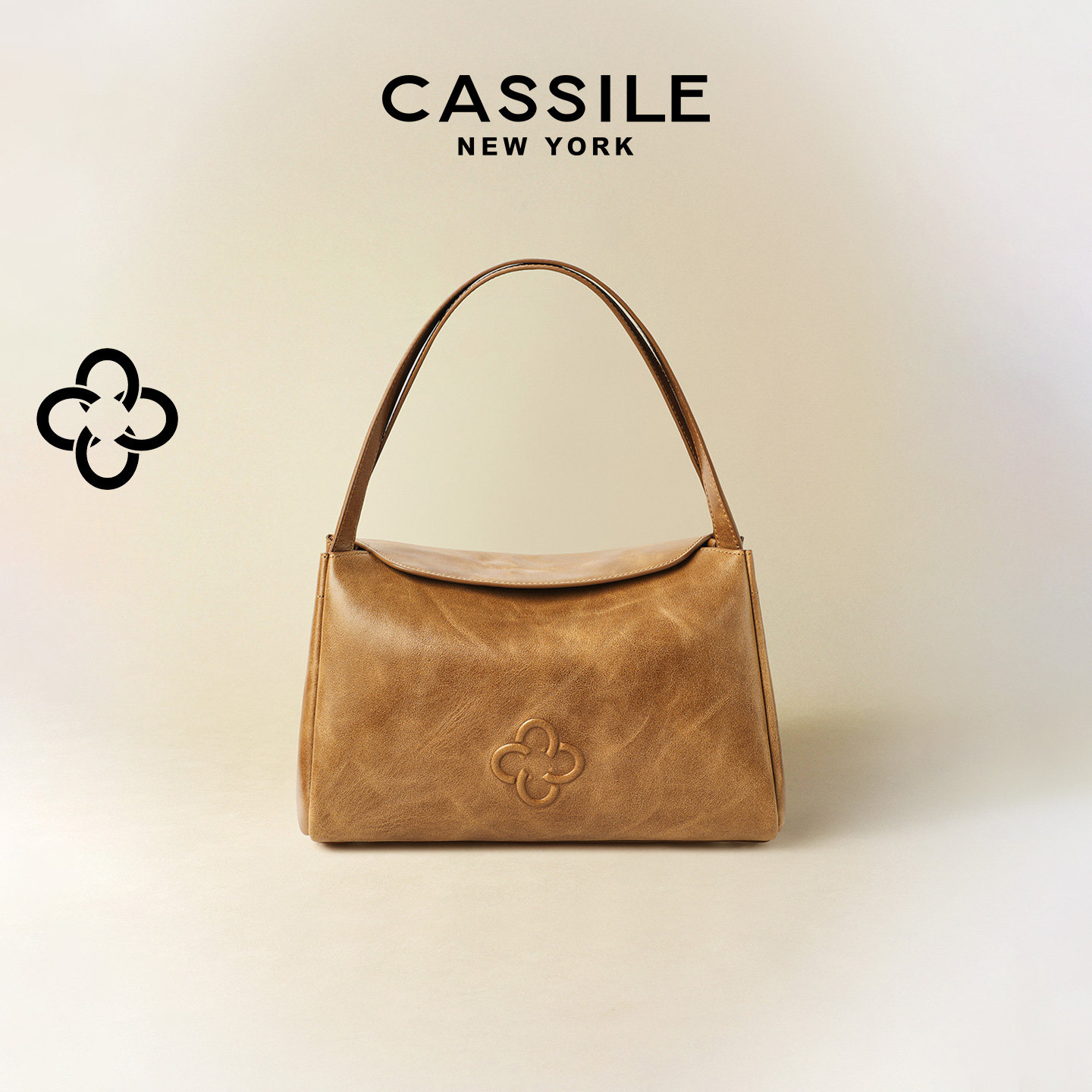 CASSILE卡思乐女包植鞣牛皮通勤时尚单肩包医生包手提枕头包