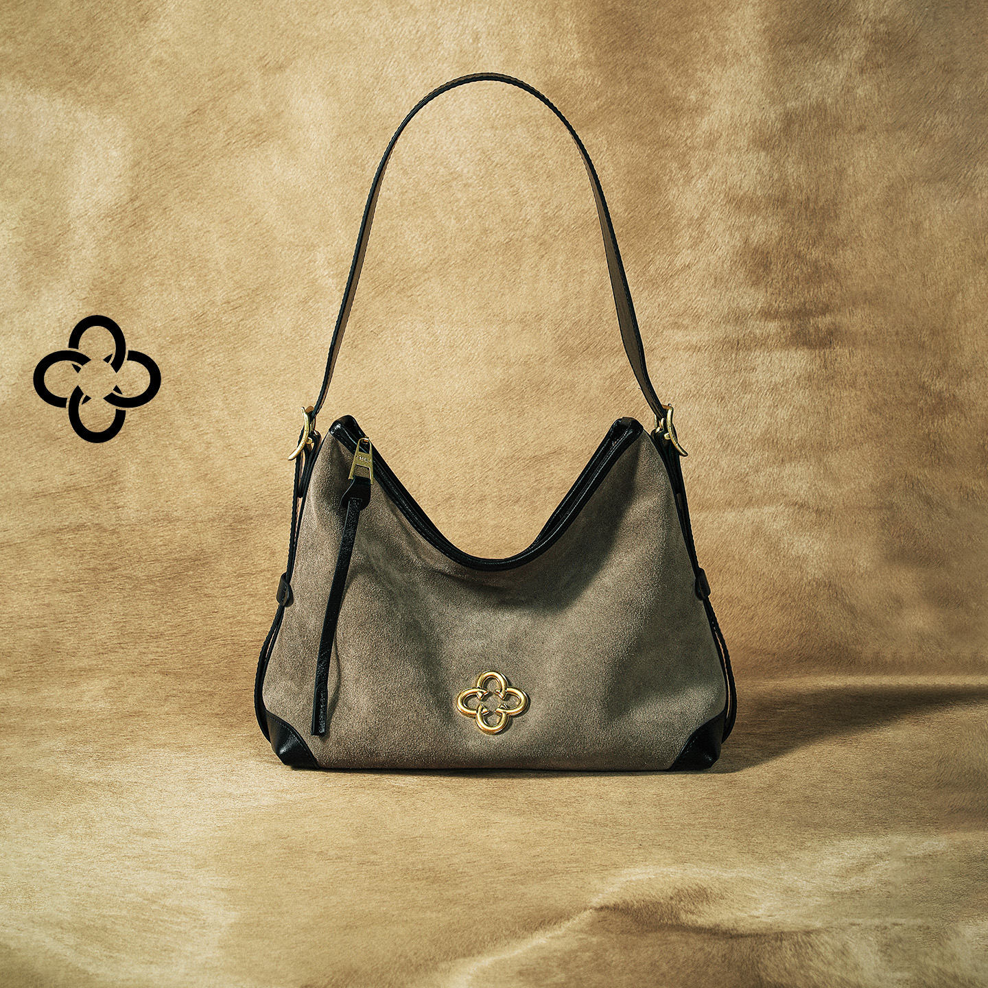 CASSILE卡思乐女包松涛托特包冬季牛皮绒面hobo通勤大容量斜挎包