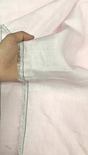 中国风浅粉米通风格纯亚麻布料汉服纯色设计师面料2022年新款麻料