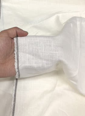 竹节白色天丝亚麻水洗服装柔软