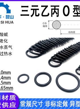 进口三元乙丙橡胶o型圈线径2.0/2.4/2.5/2.65mmO型密封圈EPDM
