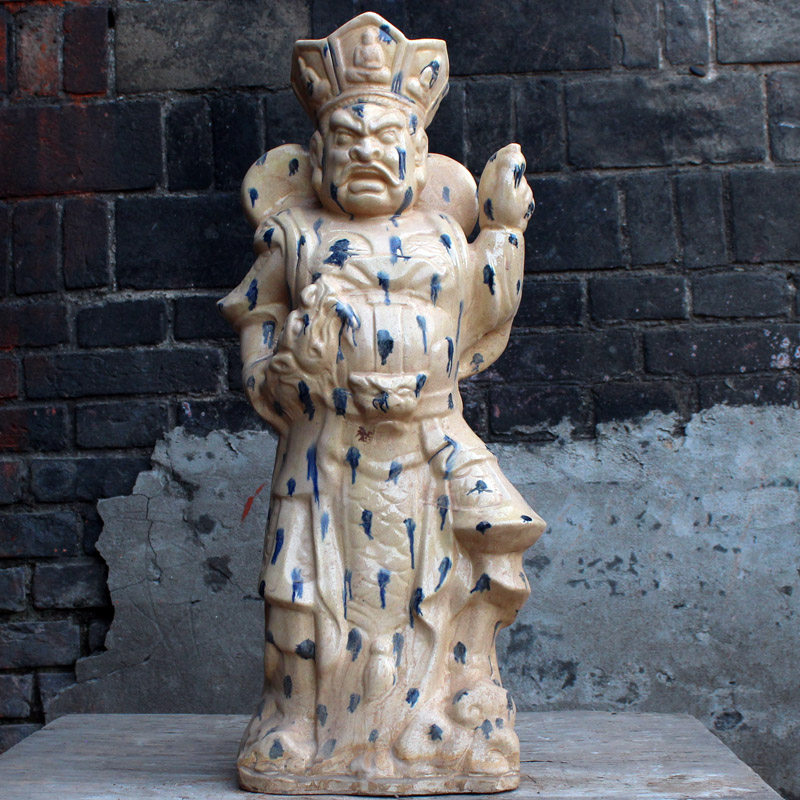 唐三彩寺庙佛像陶瓷四大天王法王摆件四大金刚仿古陶瓷装饰艺术品