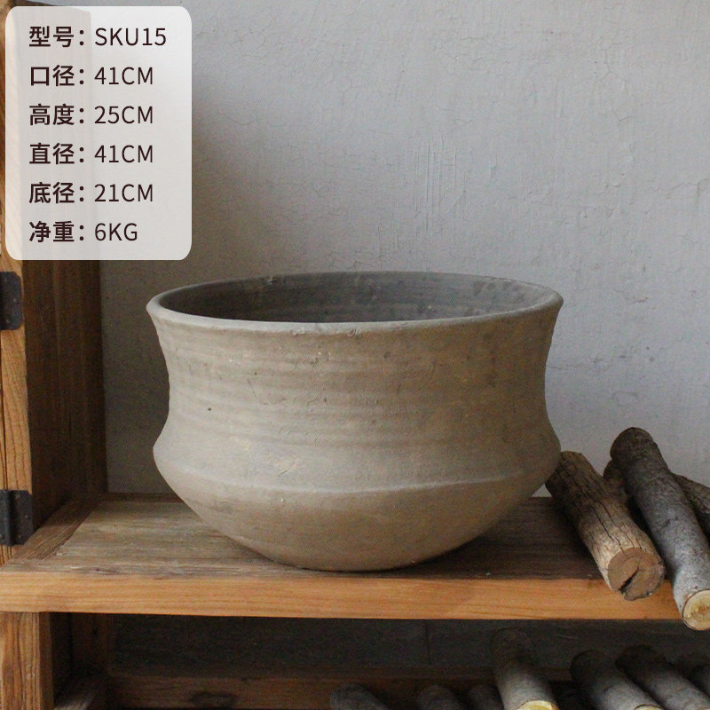 古董侘寂土陶罐花瓶摆件出土仿古陶收藏古典陶器字画粗陶缸瓦花i.
