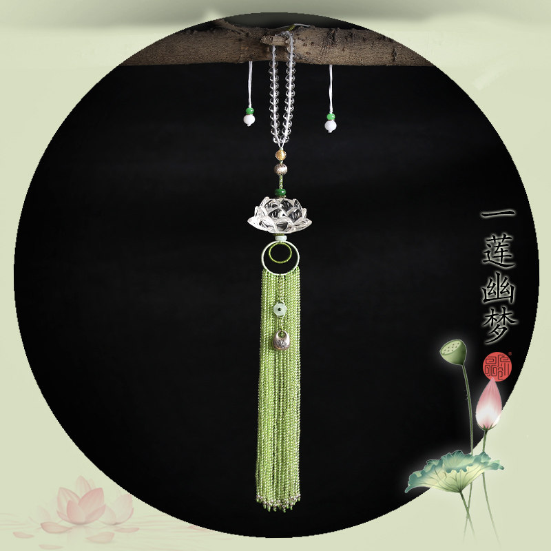 原创白水晶莲花高档车挂保平安