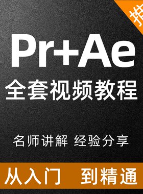 Pr教程AE课程零基础入门到精通视频学习实战案例完全自学动画影视