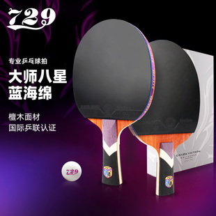 729乒乓球拍单拍专业小学生专用兵乓球套装 旗舰直横拍 8星八星正品