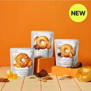 韩国直发OLIVEYOUNG低卡健康贝果干脆片新品三种口味零食60g/袋