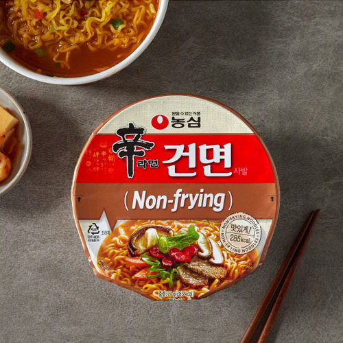 韩国直发农心非油炸辛拉面干面碗面速食面77g/碗即食面