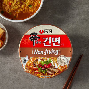 韩国直发农心非油炸辛拉面干面碗面速食面77g/碗即食面