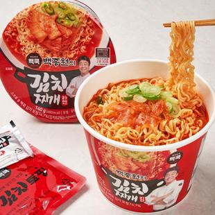 碗 泡菜汤拉面速食碗面方便面超好吃140g 韩国直发PAIK COOK白宗元