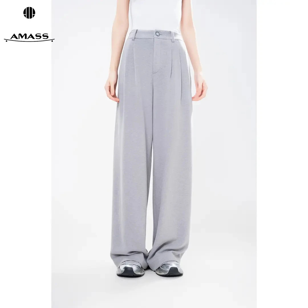 AMASS/秋冬新款宽松德绒保暖宽松舒适直筒阔腿裤子5100661