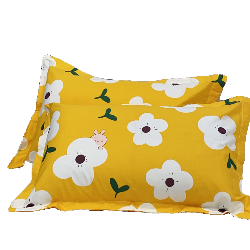 100%纯棉60支加厚纯棉枕套48*74cm枕头套柔软亲肤枕套一对