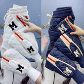 新款 加厚休闲裤 女百搭高腰柔软运动裤 欧货2023年冬季 束脚哈伦裤