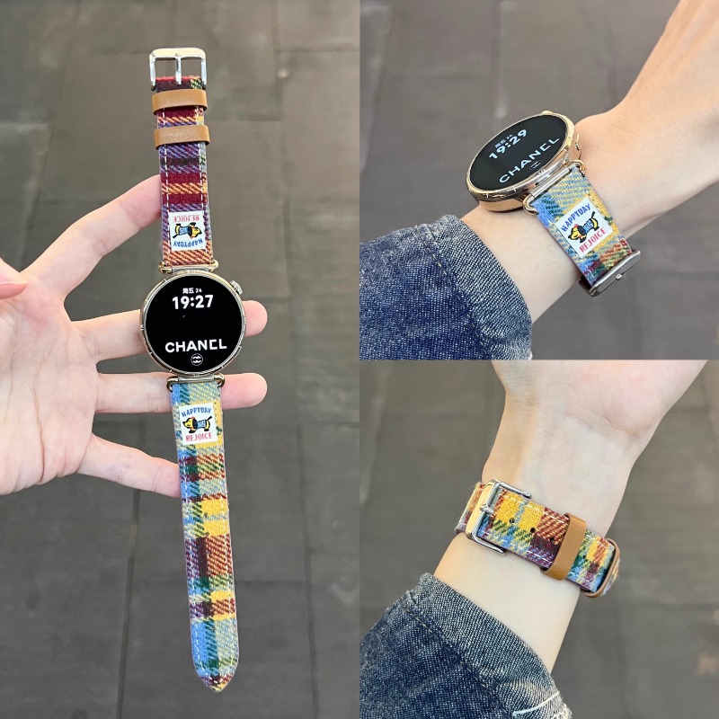 腊肠狗彩虹毛呢皮质适用华为GT6pro手表表带新款gt5秋冬女watch5
