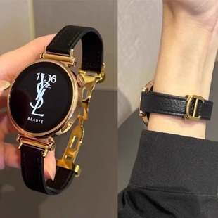 柔软真皮适用华为watch5表带新款蝴蝶扣GT6pro女款gt5/4手表腕带