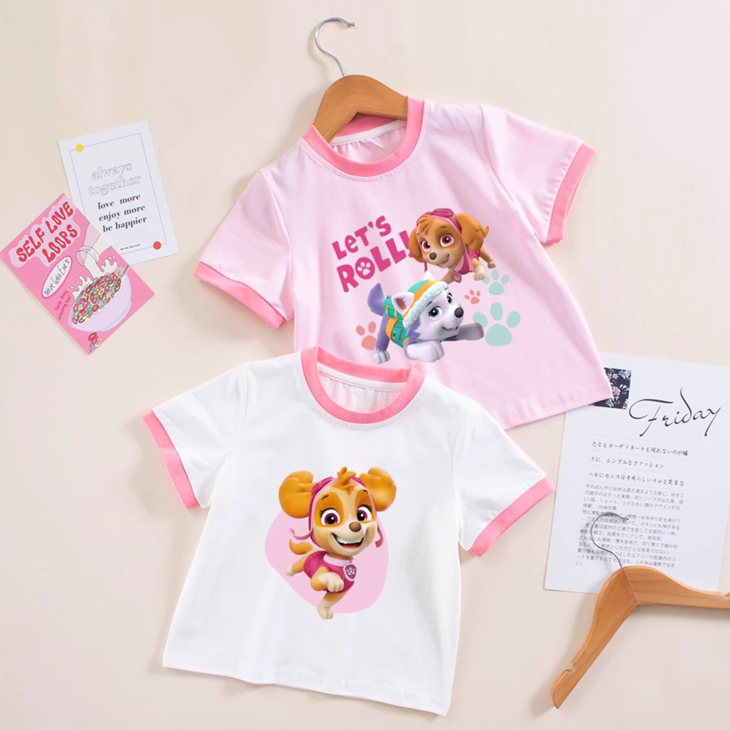 女童短袖t恤汪汪队天天衣服中小童夏季薄款小狗T恤女孩纯棉上衣潮