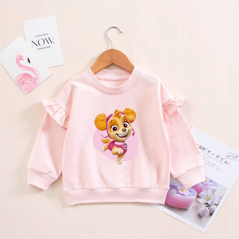 春秋女童纯棉卫衣女宝宝洋气汪汪队衣服小女孩粉色长袖T恤上衣潮