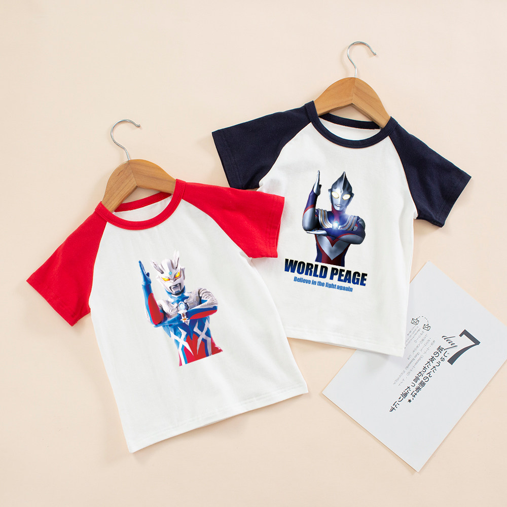 男童夏季赛罗奥特曼短袖t恤儿童夏装纯棉半袖男孩超人休闲童装潮3