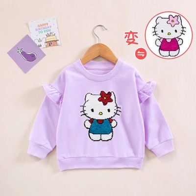 女童小猫图案卫衣洋气猫咪衣服