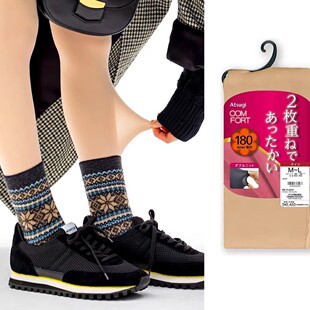 0~5度穿着日本原装进口180D魔法瓶天鹅绒厚木丝袜打底保暖连裤袜