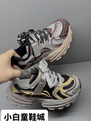 7+3童鞋冬季新款二棉魔术贴休闲百搭防滑老爹鞋童鞋25561