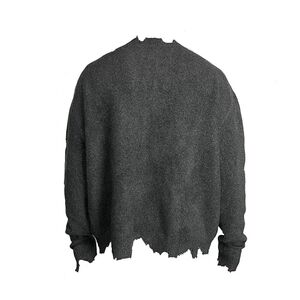 JCAESAR 22FW Half Zipper Sweater同款 高街半拉链美式破损毛衣