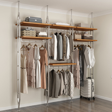 金属衣柜2025新款爆款家用卧室实木钢架衣帽间开放式顶天立地衣架