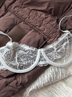 超薄单层70-85 透视性感蕾丝大胸显小内衣 欧美外贸法式镂空文胸