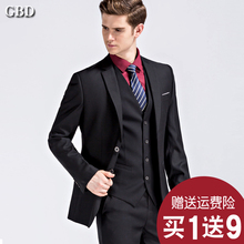 小西装 修身 新郎结婚礼服 西服套装 男士 三件套职业正装 韩版 伴郎服装