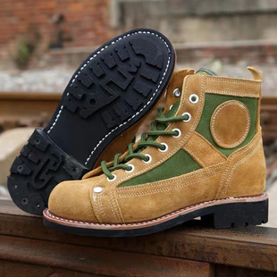 翻毛皮鞋高帮真皮马丁靴65式91跳伞靴圆头复古户外徒步登山工装靴