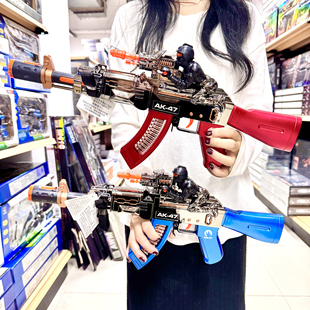 奥发电动喷雾声光枪音效灯光震动冲锋枪太空手枪儿童玩具枪模型