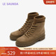 时尚 特价 莱尔斯丹秋冬商场同款 圆头加绒短筒马丁靴女靴5T36901V