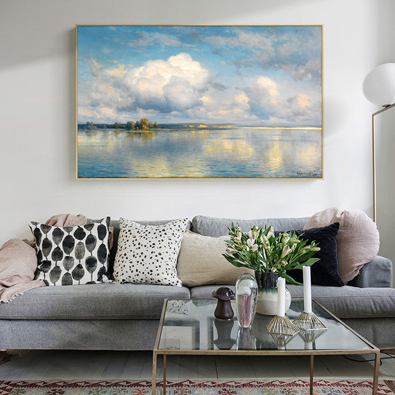 康斯坦丁天空之境风景油画芯海报装饰画布古典艺术微喷画高清印制