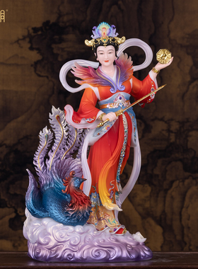 汉白玉九天玄女神像供奉摆件