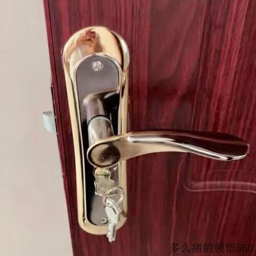 木门锁家用通用型房门锁室内卧室黑色门锁静音小50锁具门把手换.