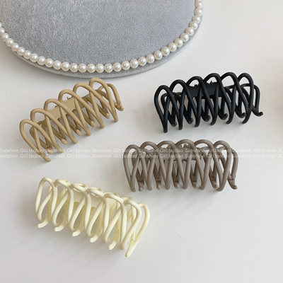 复古磨砂交叉抓夹法式风后脑勺