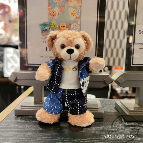 香港迪士尼贝儿达菲nuimos迷你卡通毛绒骨架公仔着替换衣服套装