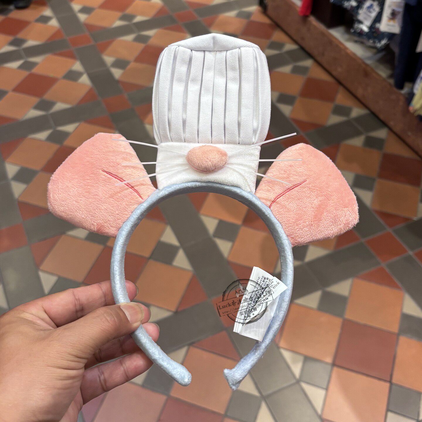香港迪士尼乐园发饰美味总动员料理鼠王卡通搞怪毛绒鼠鼠头饰箍
