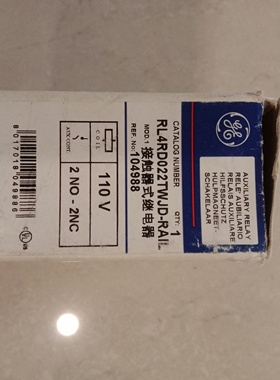 美国GE通用直流接触器 RL4RD022TWJD-RAIL  110V  2NO-2NC