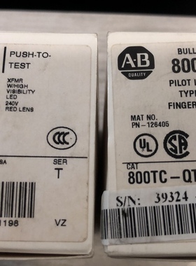 AB带灯按钮 红色 800TC系列 800TC-PTH26R 240V QTH2R 12-130V