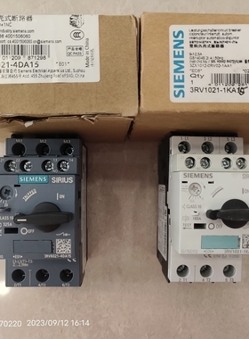 SIEMENS西门子马达断路器3RV6021-4DA15 20-25A/3RV1021-1KA10
