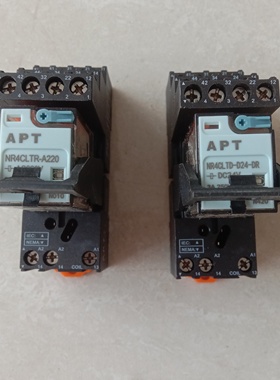 APT继电器NR4CLTD-D24-DR/NR4CLTR-A220继电器底座SYFK14F-E
