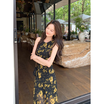 【TKIKI】法式复古碎花连衣裙 温柔风印花裙 收腰显瘦初恋裙子