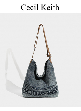 cecilKeith高级感托特包牛仔布腋下包2025新休闲大容量腋下单肩包
