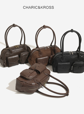 CHARIC&KROSS波士顿包保龄球包女2025美拉德高级感腋下包单肩包女