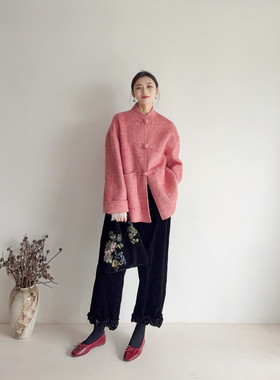 李cc·粉粉嫩嫩新中式盘扣羊毛大衣