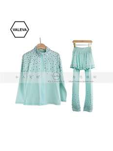 VALEVA花样滑冰训练服女童溜冰服四季款儿童成人高弹加绒护臀套装