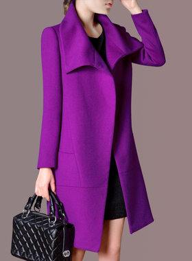 尘埃之家毛呢外套女2025秋冬装新款时尚中长款大码女装羊毛大衣