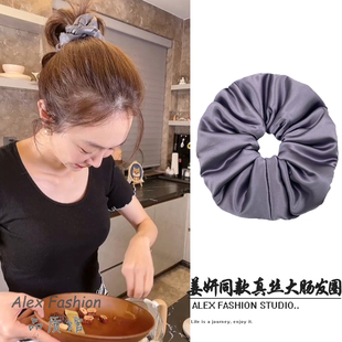 真絲發圈30姆米枕頭發圈頭飾大腸發繩發飾后腦勺睡眠頭繩 姜妍同款